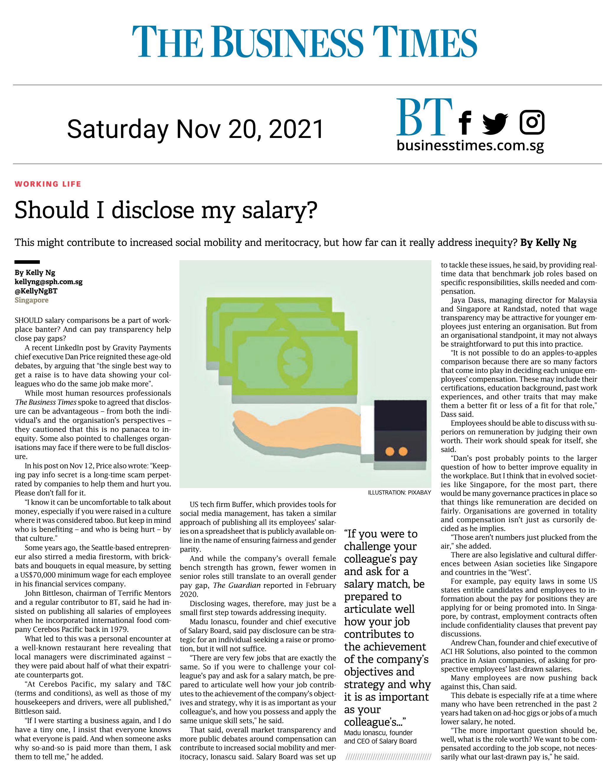 Should I disclose my salary?